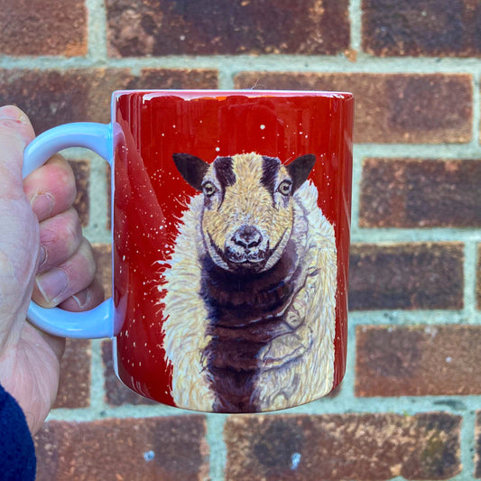 badger face sheep mug