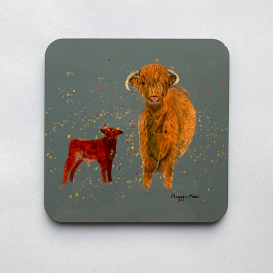 Granny Fi Highland Cow Coaster