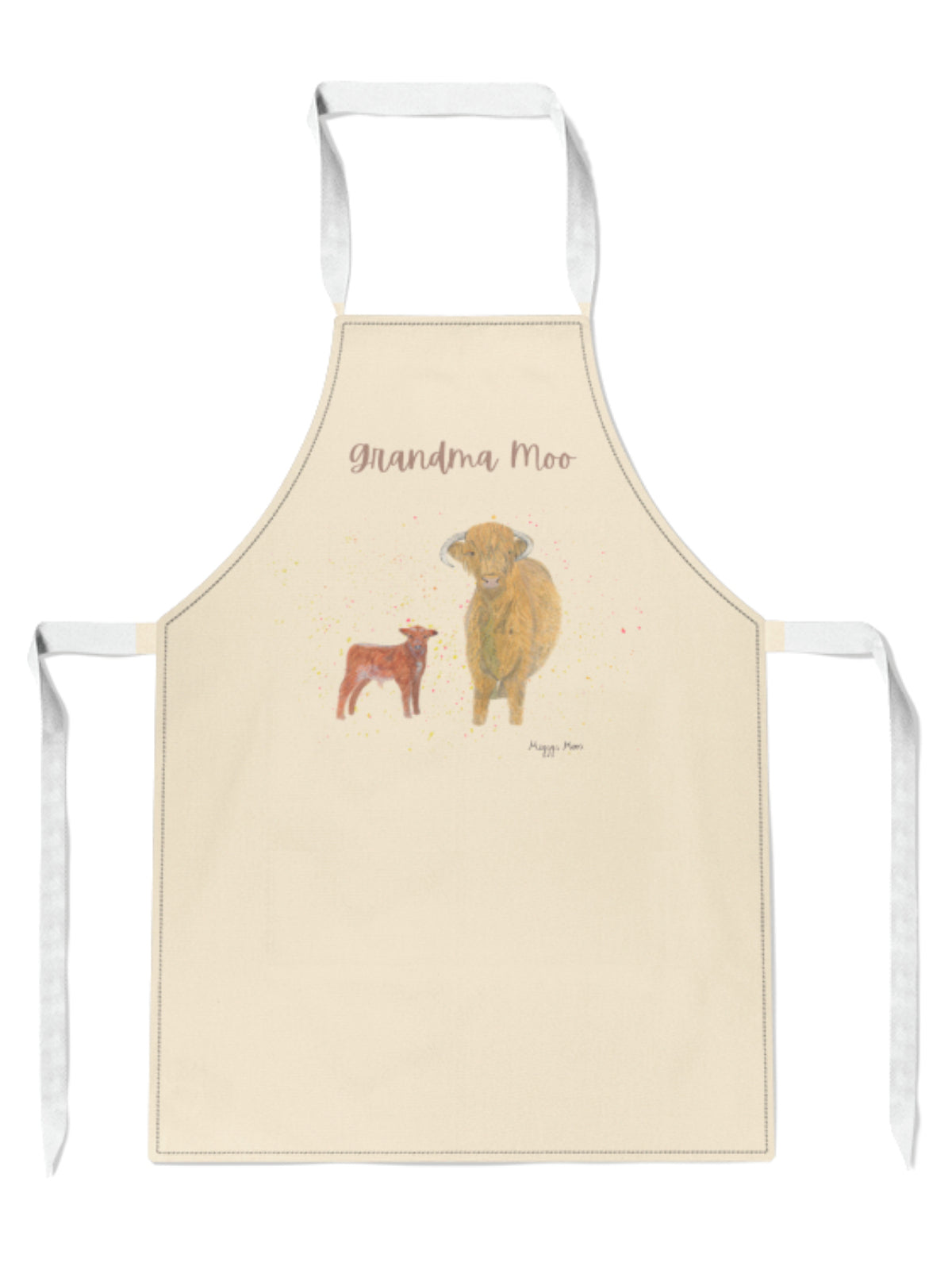 Grandma highland cow apron. Highland cow gift, baking, country gift..