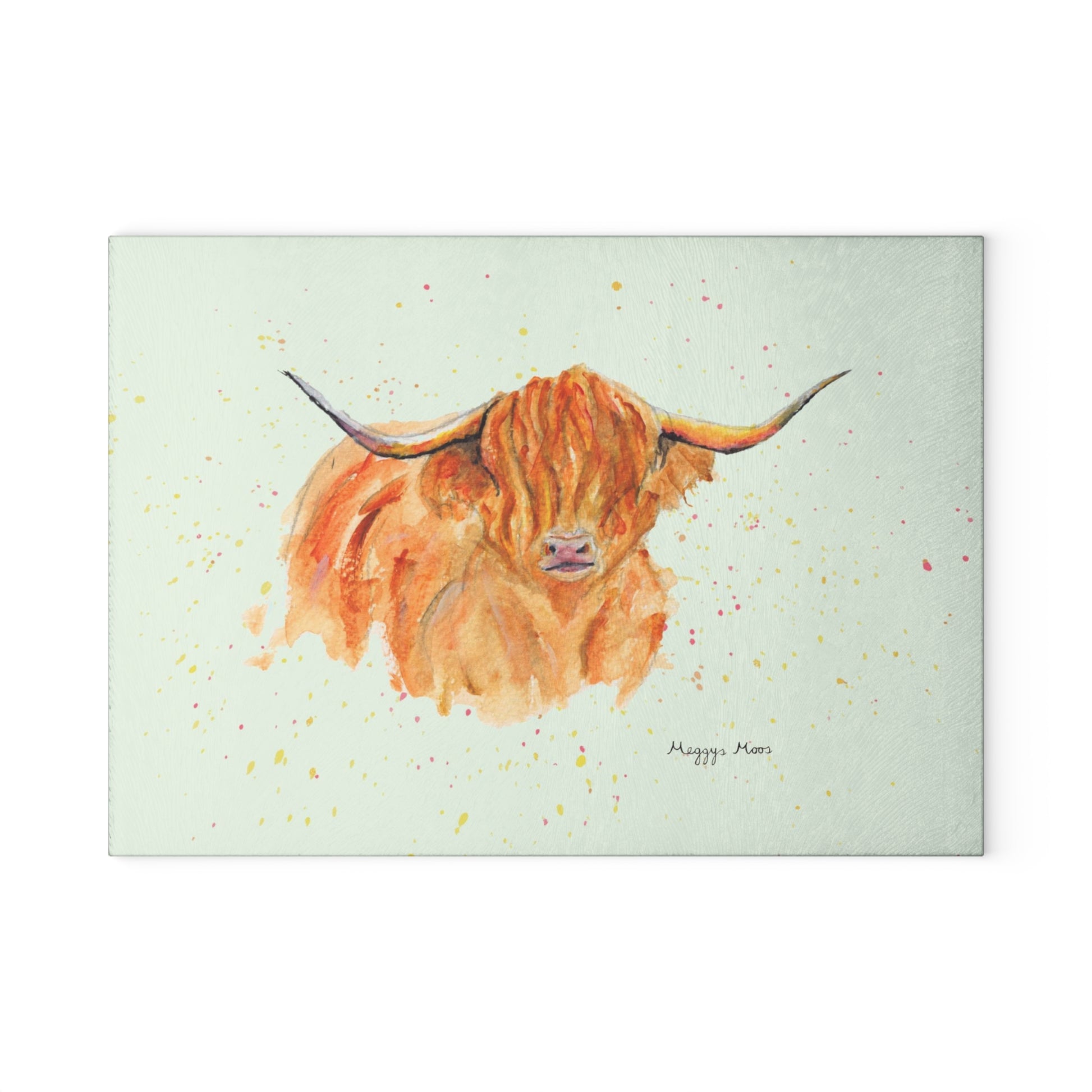 morag highland cow chopping board. highland cow gifts and country homeware