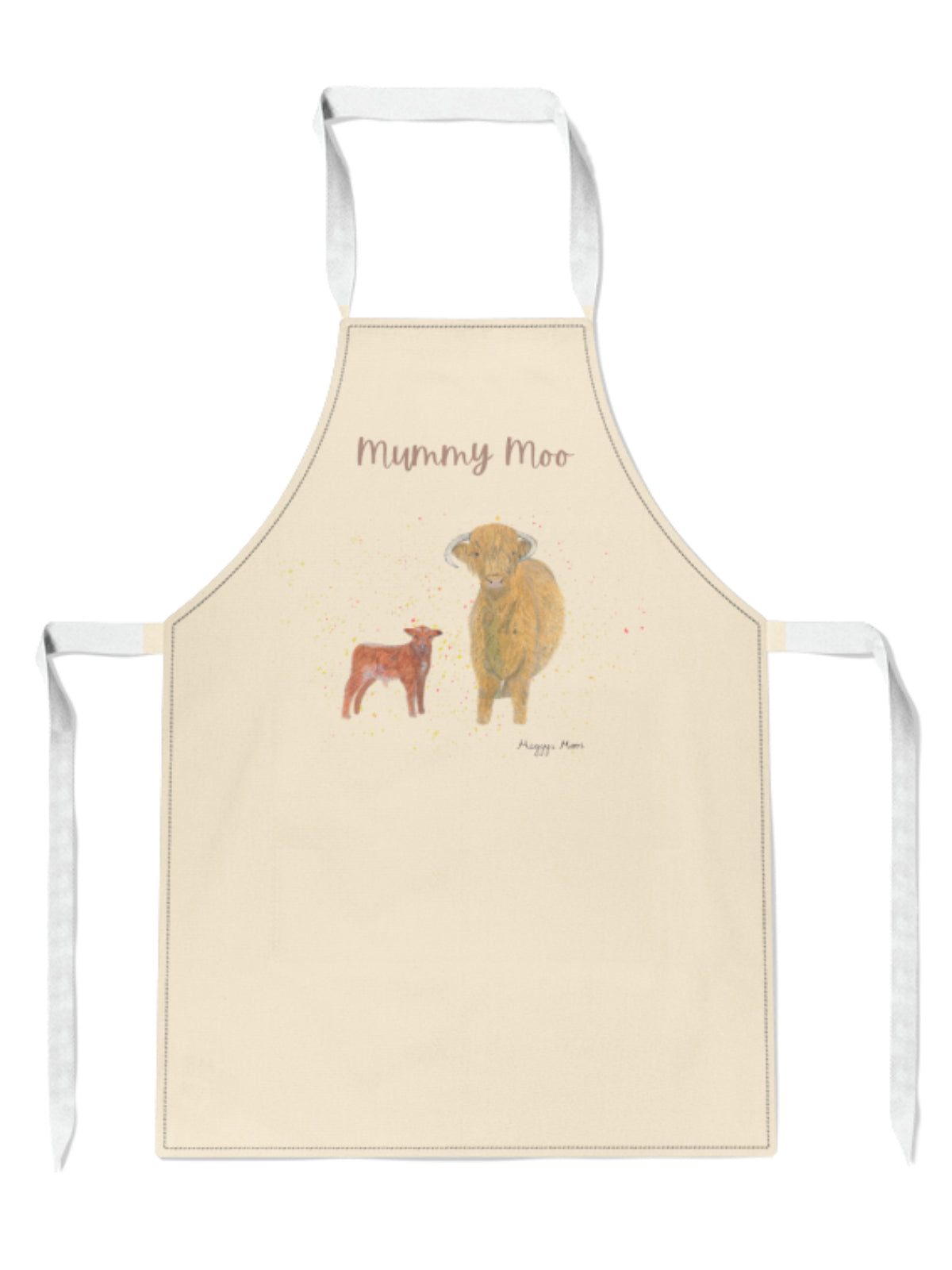 Mother/mum highland cow apron. Perfect country gift, matching children's and adults aprons